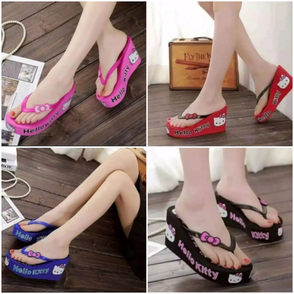 Sandal Wedges Wanita Hello kitty JELLY new