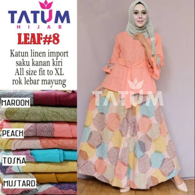 Setelan Gamis Leaf Polka
