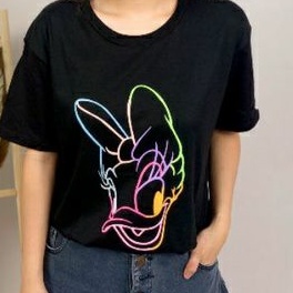 HOLOGRAM DUCK DAISY T-SHIRT | KOAS OVERSIZE HOLOGRAM KAOS ALLSIZE KAOS BIGSIZE | KAOS KARTUN DUCK MICKEY MINIE | KAOS LUCU AESTHETIC MURAH KEKINIAN