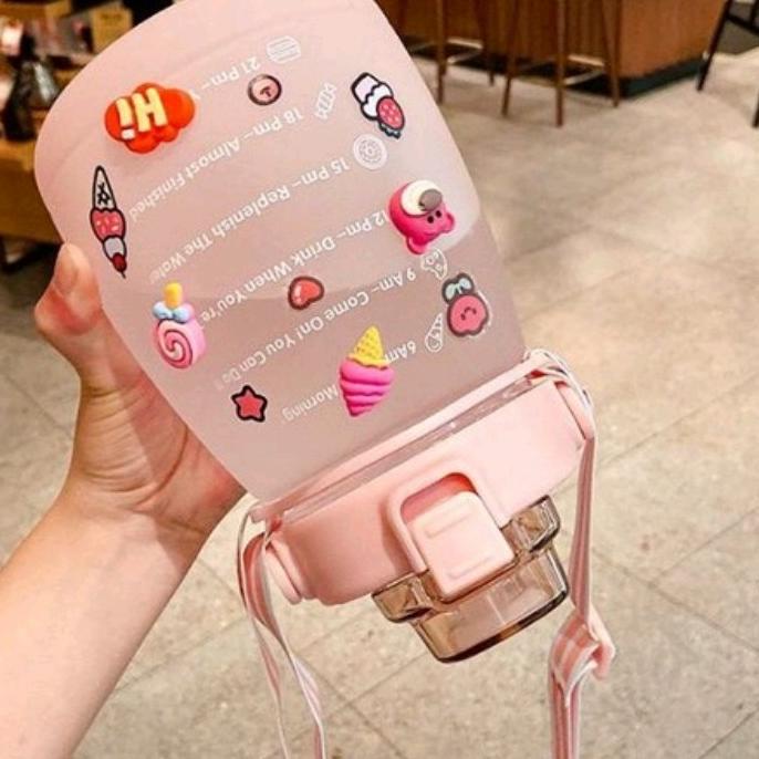 ⅎ YGS - Botol Motivasi lucu 1.4L / Botol Minum Penanda Waktu 1400ml / Botol Viral Lucu 1.4L ➯