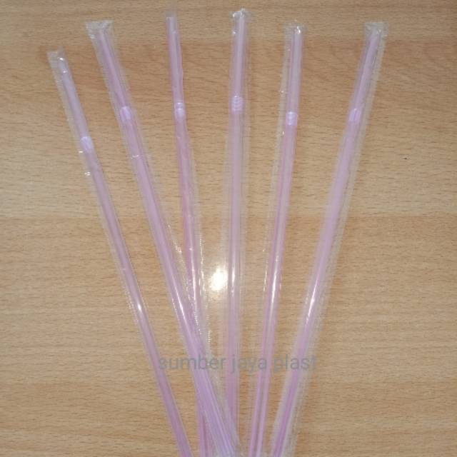 Sedotan steril pink / sedotan bengkok steril