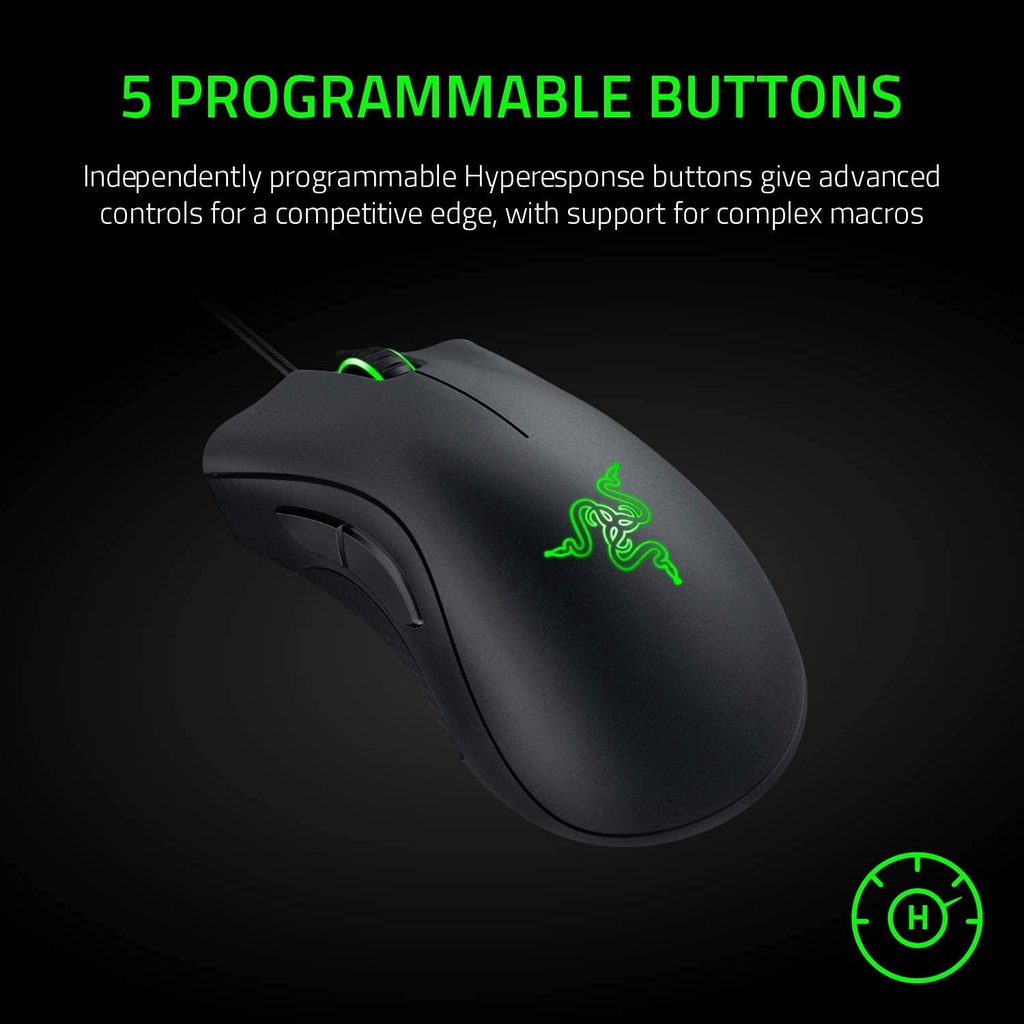 Razer Mouse Gaming dengan Sensor Optik, Mouse Berkabel USB untuk PC dan Laptop, 6400DPI, 5 Tombol Independen