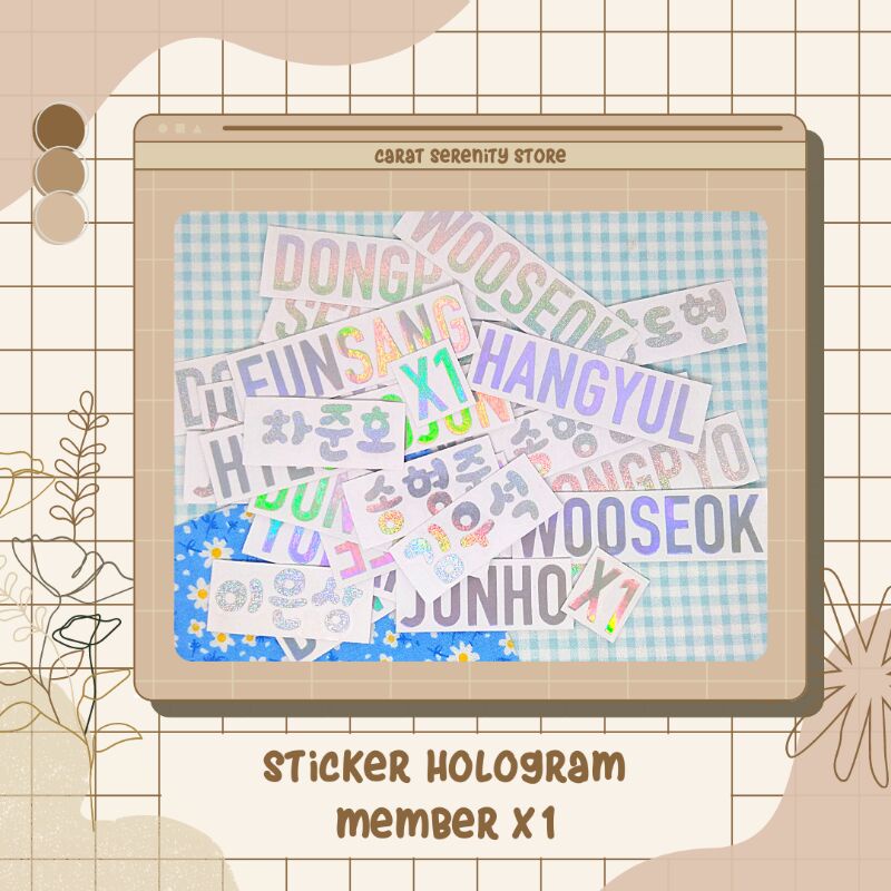 Sticker Hologram Member X1