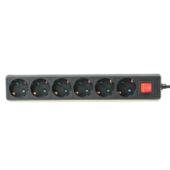 Universal Adaptor - Krisbow Stop Kontak 6 Socket - Hitam