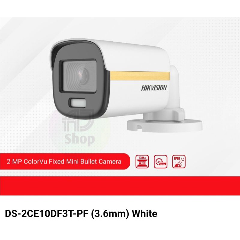 Hikvision DS-2CE10DF3T-PF Kamera CCTV Hikvision DS2CE10DF3TPF Colorvu Full Time Color 2MP