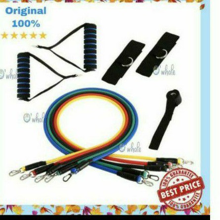 RESISTANCE BANDS TUBES SET ALAT FITNESS PORTABLE WORK OUT GYM