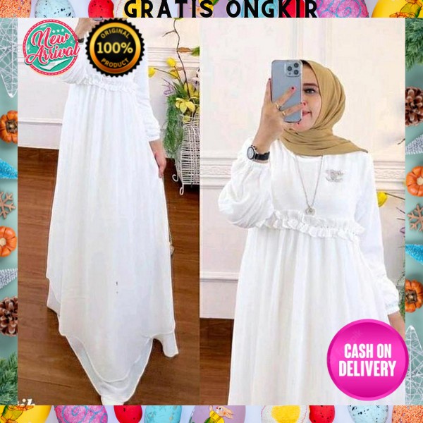 Baju Gamis Drees Stelan Pesta Lengan Panjang Wanita Remaja Dewasa Kekinian Mewah Premium Pakaian Set