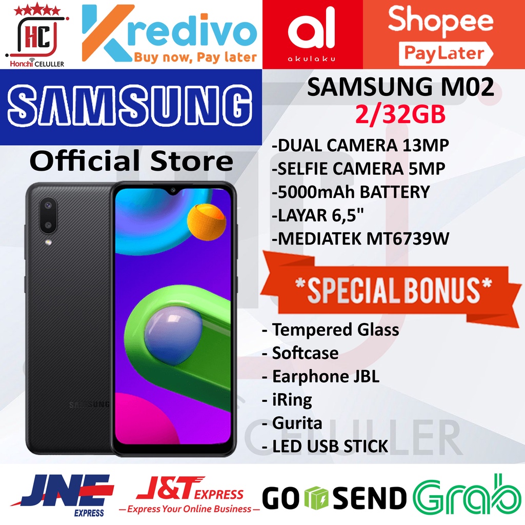 SAMSUNG M02 2/32GB GARANSI RESMI SAMSUNG INDONESIA SEIN