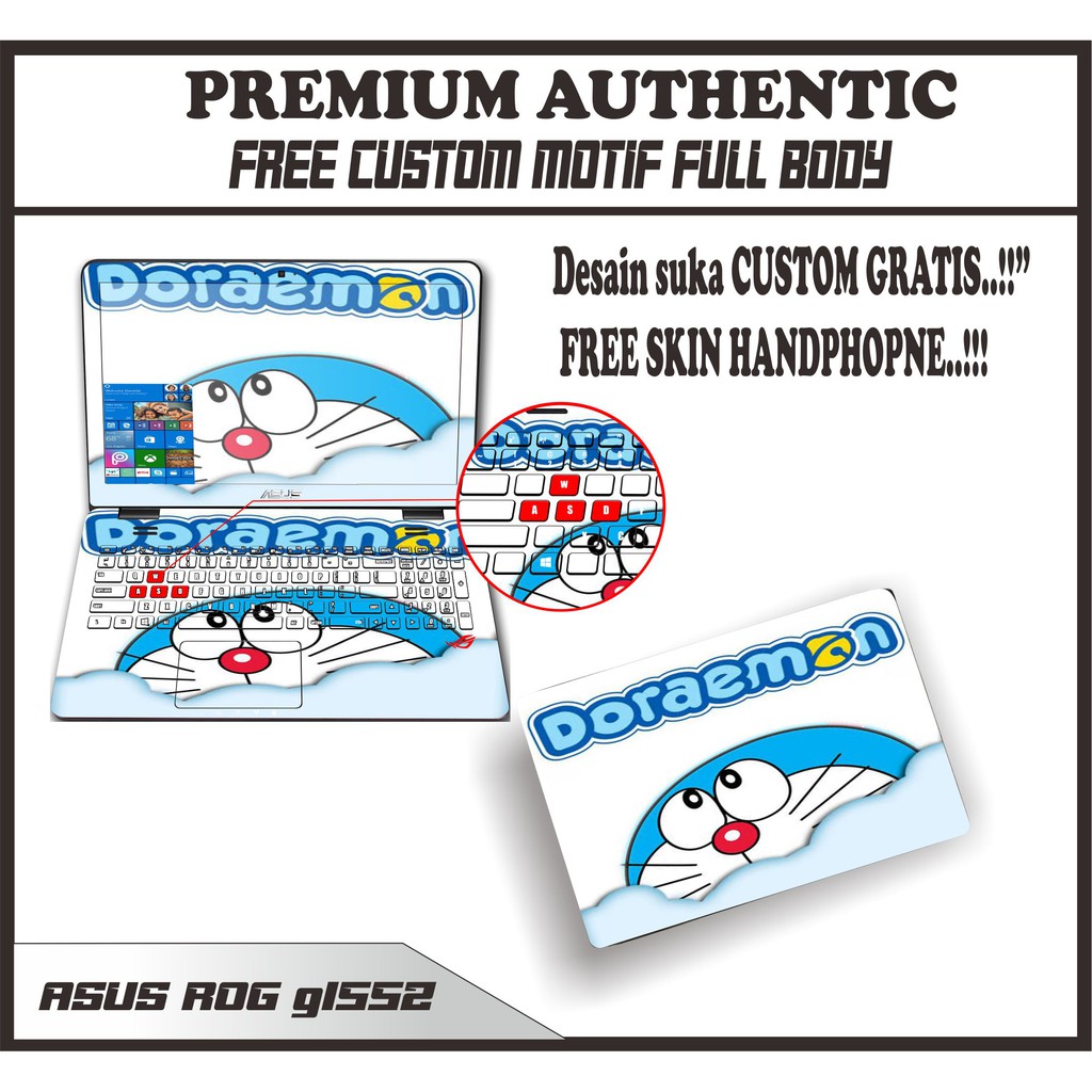 SKIN LAPTOP ASUS ROG GL552JX FULL BODY FREE SKIN HP 1 BISA BAYAR DITEMPAT FREE CUSTOM MOTIF
