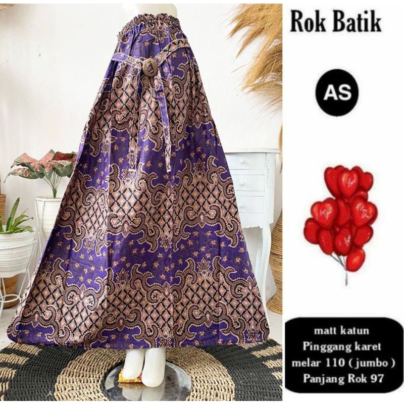 Rok Katun Motif Batik Wanita Remaja Dewasa Panjang Jumbo Fashion Muslim Kekinian Terbaru Pekalongan-5