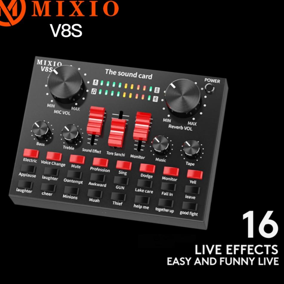 0S MIXIO V8S PREMIUM Live Streaming Soundcard Adapter Phone Laptop Microphone ➽ ❂☯