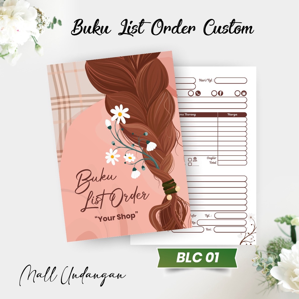 

BUKU LIST ORDER OLSHOP - BUKU REKAP PENJUALAN ORDERAN PENGIRIMAN LENGKAP CUSTOM A5