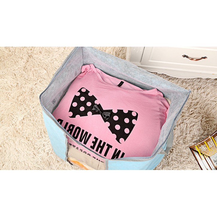 HL0037 Bamboo Storage Box Tempat Penyimpanan Baju Organizer Model Tidur