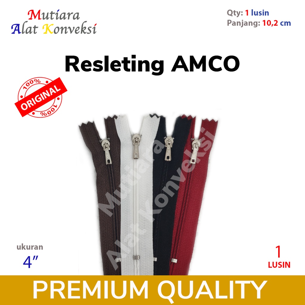 Resleting Celana Dompet Rok AMCO 4 inch 10,2 cm 1 lusin