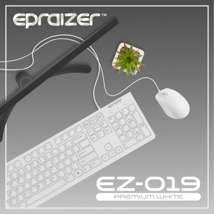 KOMPUTER & LAPTOP AKSESORIS KOMPUTER & LAPTOP KEYBOARD & MOUSE EPRAIZER EZ 019 USB - WHITE/PUTIH