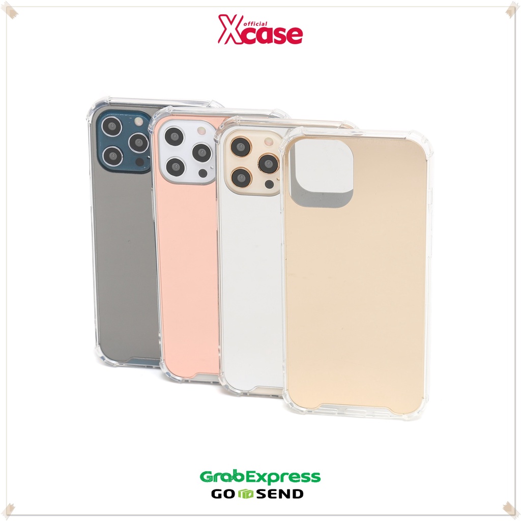 Soft case Realme Xiaomi Vivo Oppo Iphone 6 7 8 + X XS XR 11 12 MINI PRO MAX - Anticrack Case Kaca Cermin