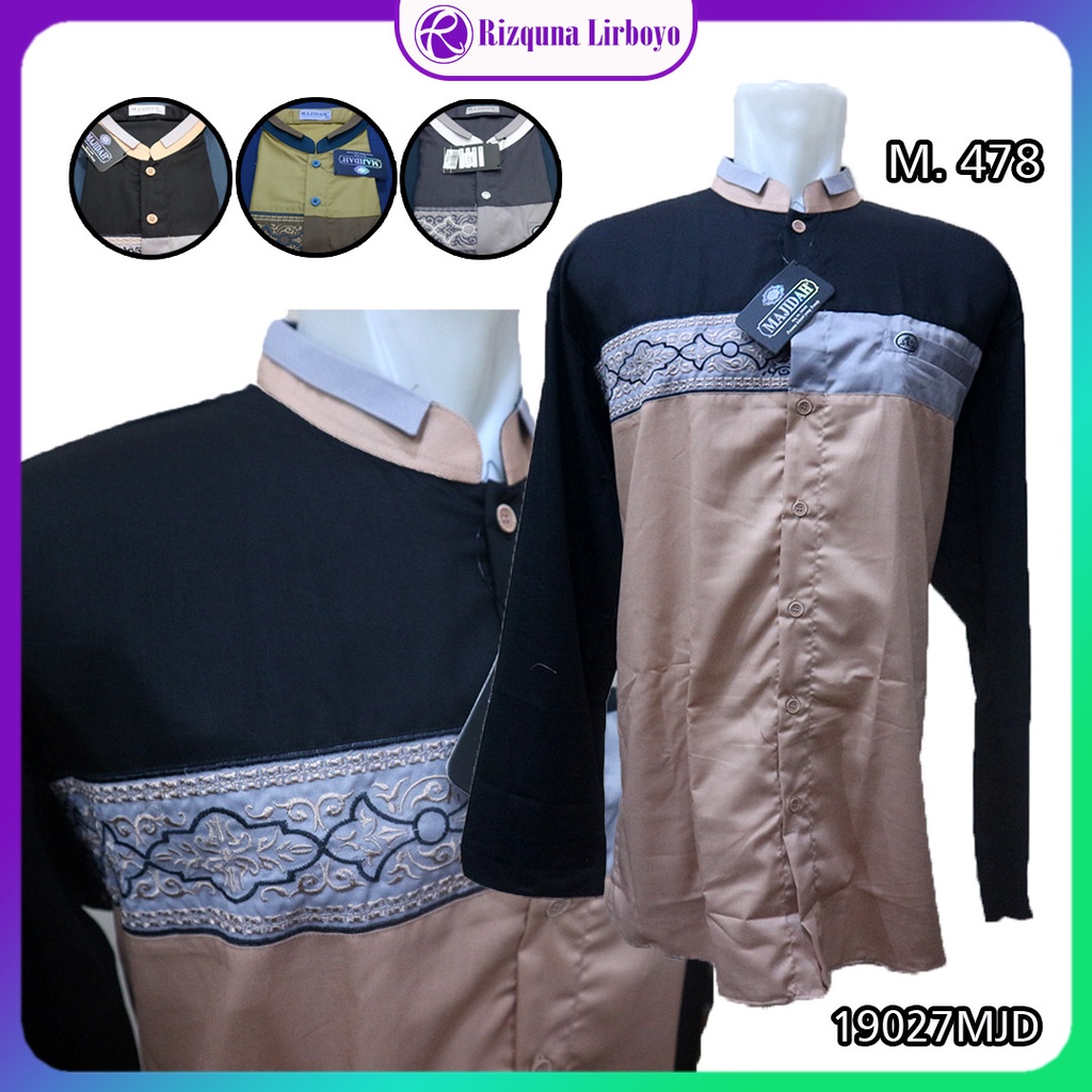 baju muslim koko lengan panjang MAJIDAH M478