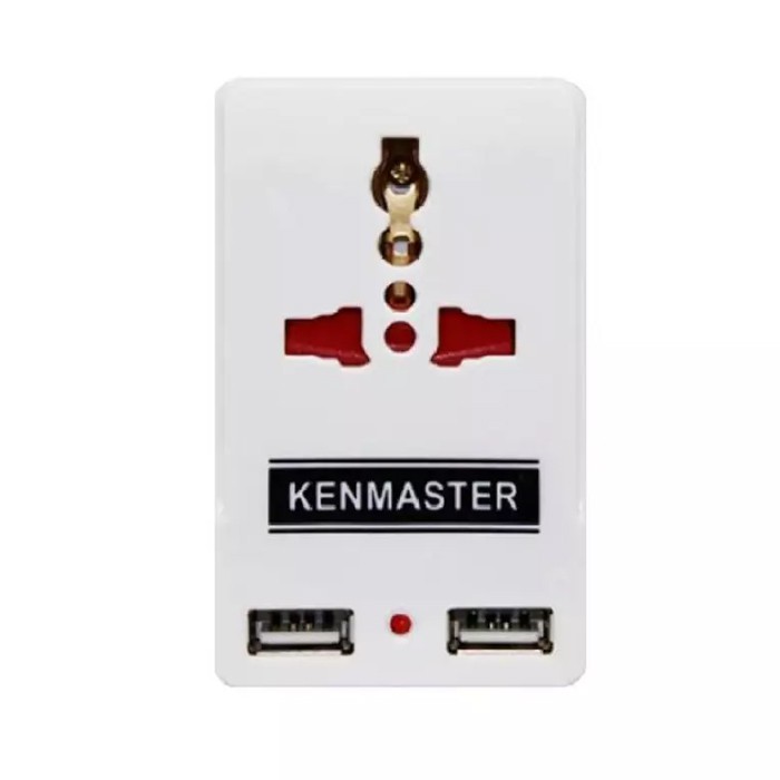 Steker Colokan Listrik + 2 usb / Kenmaster Plug Adaptor S0203