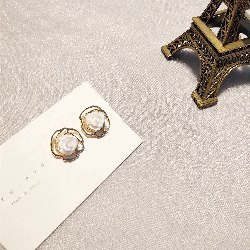 Anting Wanita Tusuk Model Rose Earrings Korean Style-5