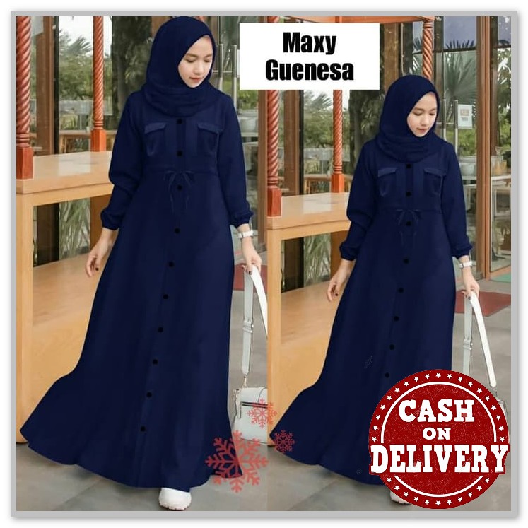 Baju Gamis Terbaru Murah Wanita Muslimah Dewasa Polos Plisket Ara Tp116 Maxi Guenesa Nevi Ro Maxi Shopee Indonesia