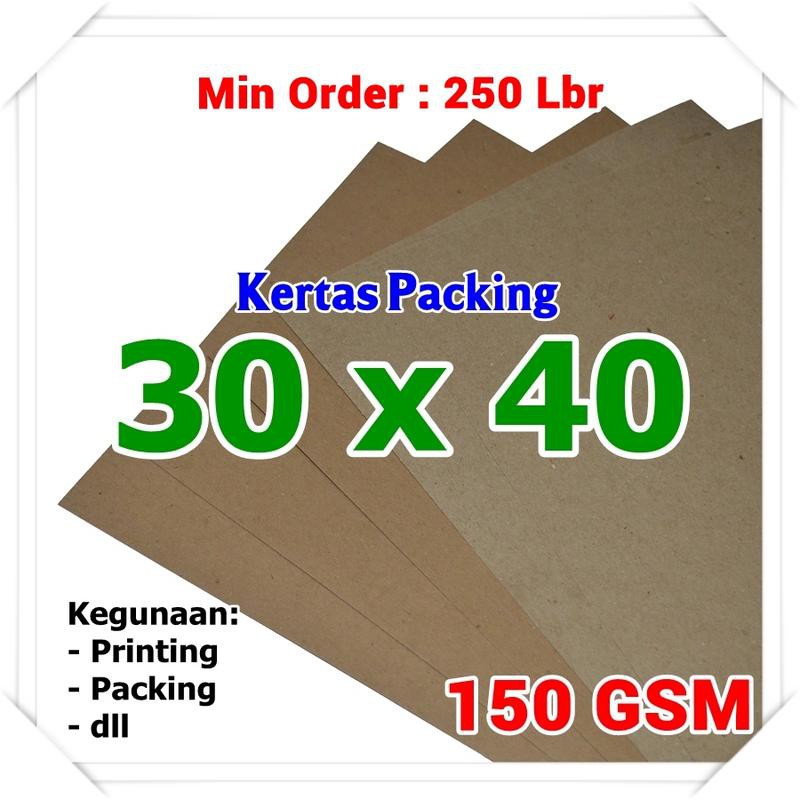 

PAKET - Kertas Packing Tebal | Kraft | Bungkus | Coklat | Sack | 30 x 40 cm | 150 Gram
