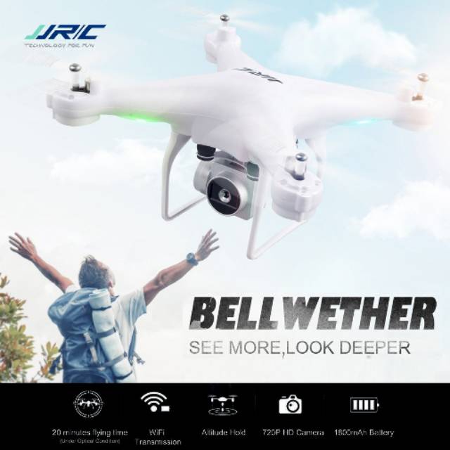 JJRC H68 Drone Quadcopter 1800mAh Baterai 2MP Kamera 720P WiFi Control