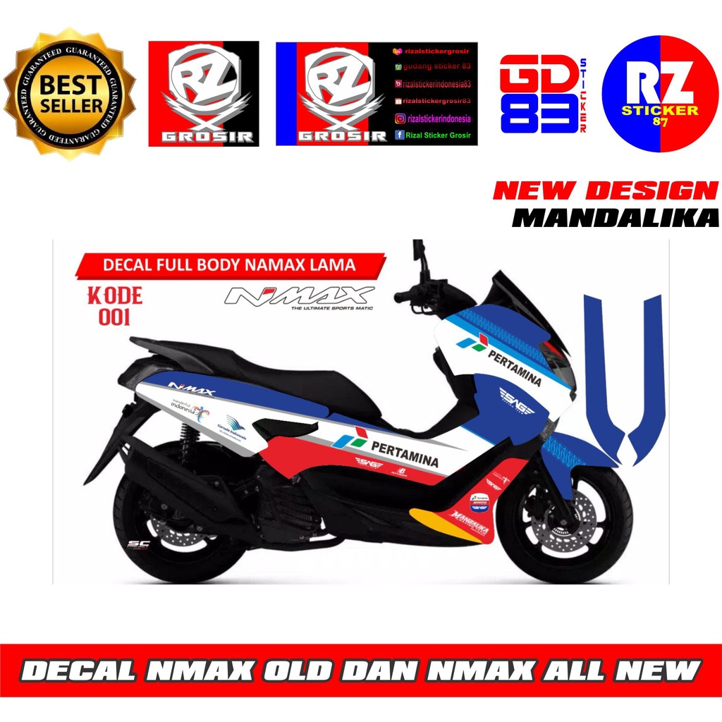 Sticker decal yamaha nmax old 2015-2019 & all new yamaha nmax 2021 fullbody mandalika
