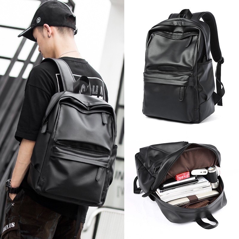 Tas Ransel Kulit Pria dan Wanita (Bonus Tas Selempang) / Backpack Trendy Ada Tempat Laptopnya