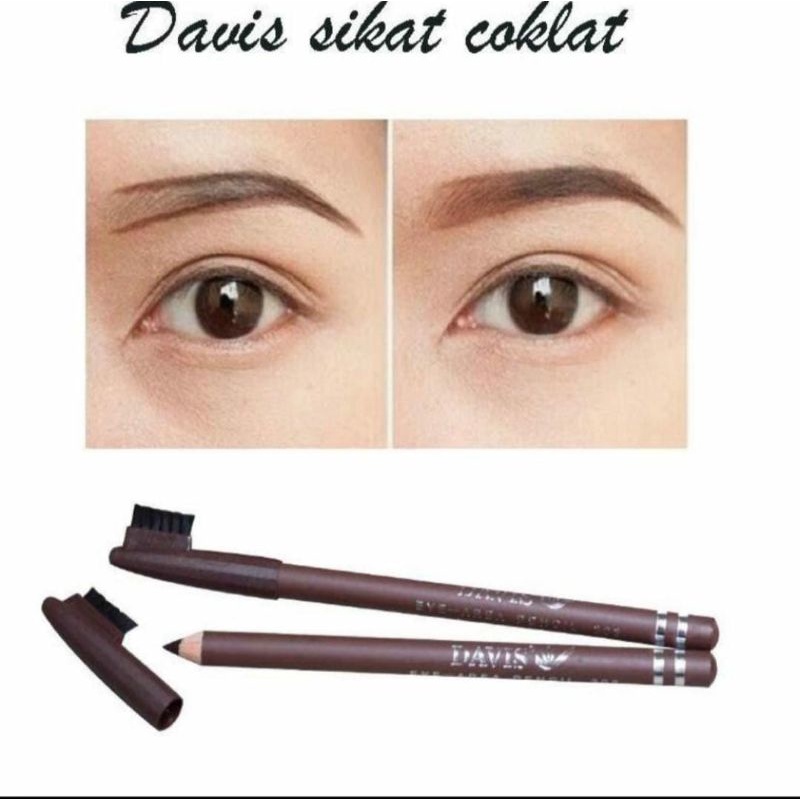 [BPOM] Pensil Alis Davis Eyebrow + Sikat Alis Kosmetik Mata Make Up Makeup