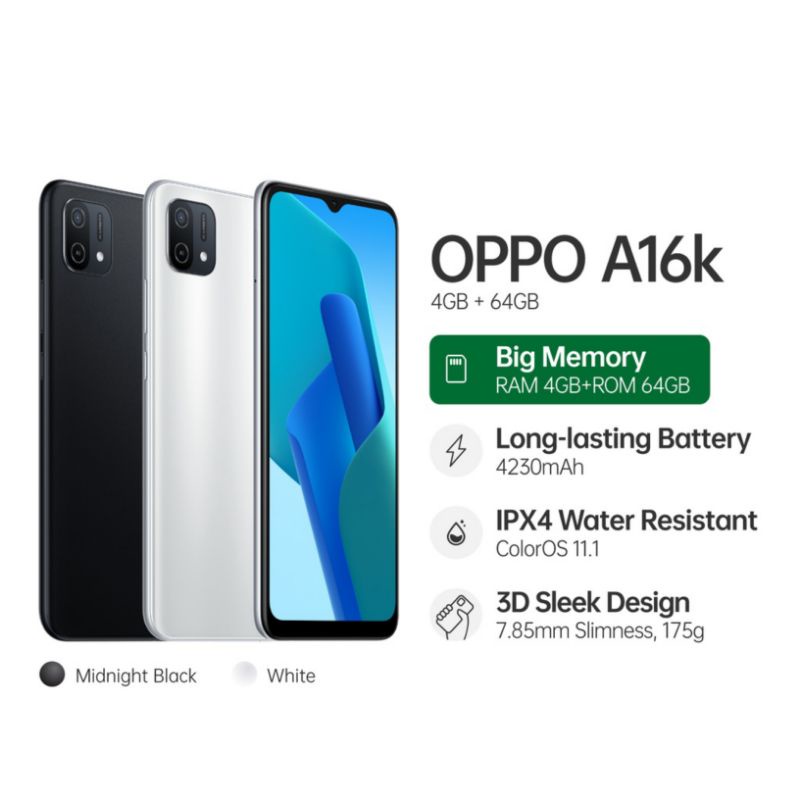 OPPO A16 RAM 3/32 GB | A16 RAM 4/64 GB | A16k A16e A17k GARANSI RESMI OPPO INDONESIA