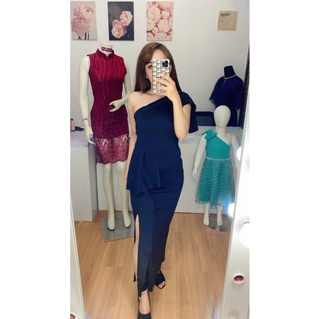 Chiobushop - Hanina Dress Party Kerah Tarzan one shoulder
