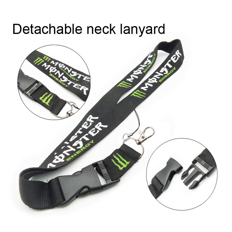 Monster Energy Leher Lanyard Ponsel Sling untuk Kartu Pelajar Tali ID Card Straps Gantungan Kunci Anti-Drop Lanyard Aksesoris