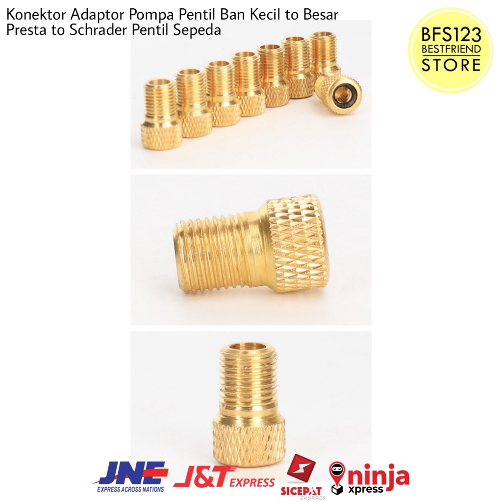 Konektor Adaptor Pompa Pentil Ban Kecil to Besar Presta to Schrader Pentil Sepeda