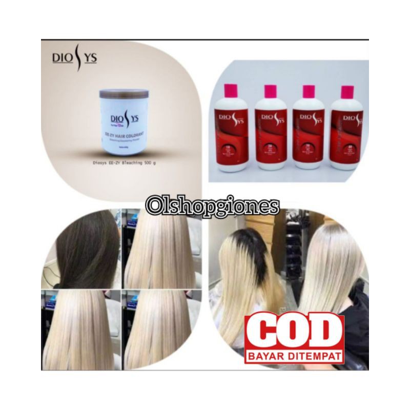 Diosys bleaching powder putih Level 9 cat rambut campuran blicing blecing satuan