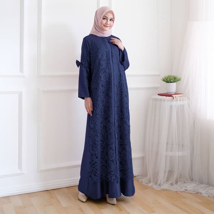 Gamis Pesta Mewah Kondangan Elegan Import Brukat Terbaru Seragam Brokat NATALI MAXI