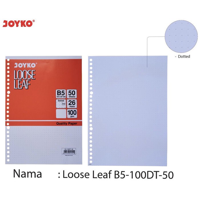 

Unik Loose Leaf B5 Joyko Dot 50 Lembar Berkualitas