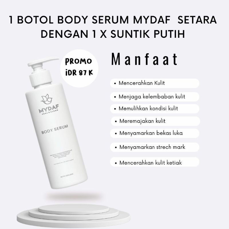 Body Whitening Serum by MyDaf | Pencerah & Pelembab Kulit 100% Original BPOM