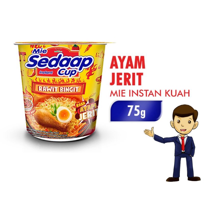 

Sedaap Cup Ayam Jerit Rawit Bingit 75gr