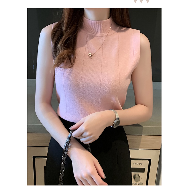 IMPORT✓ 103 Turtleneck Tanktop Blouse Korean Style Wanita-3
