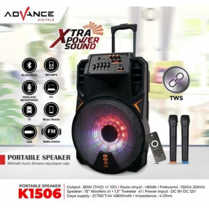 Speaker advance 1506 ukuran 15 inch