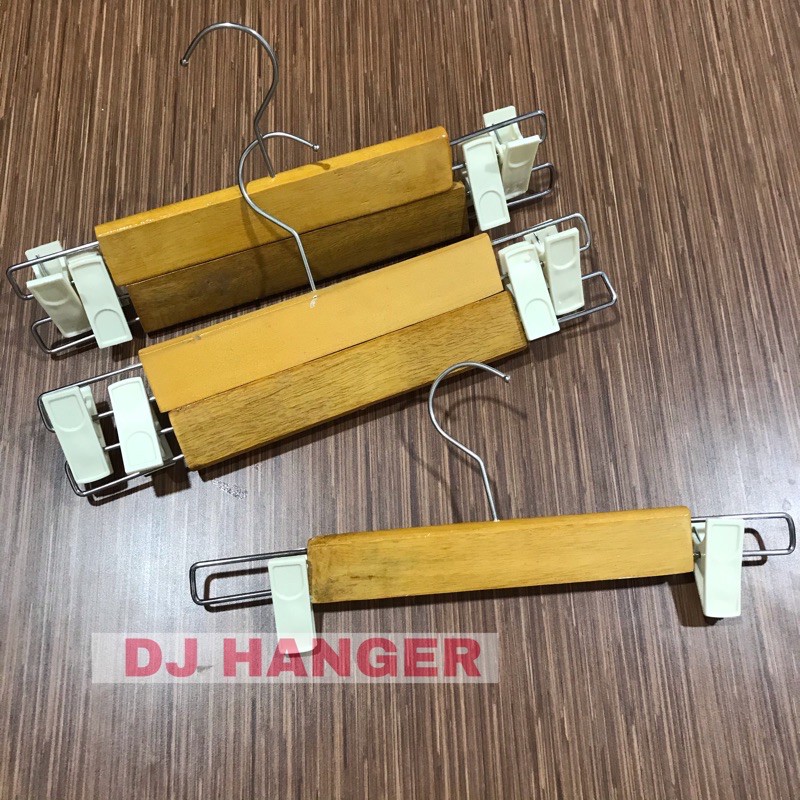 Hanger Kayu Jepit Natural (30cm) | Gantungan celana kayu jepit natural