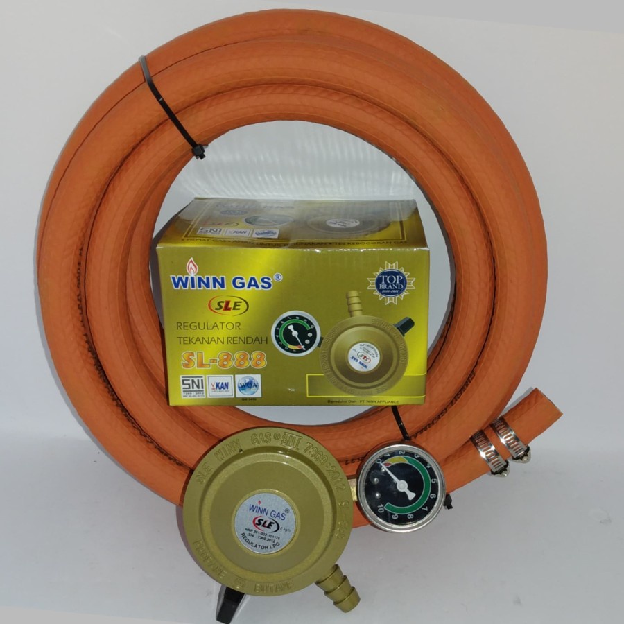 Regulator BIOMATIC WINN GAS SLE 888 Manometer Selang Gas LPG 700 PSI