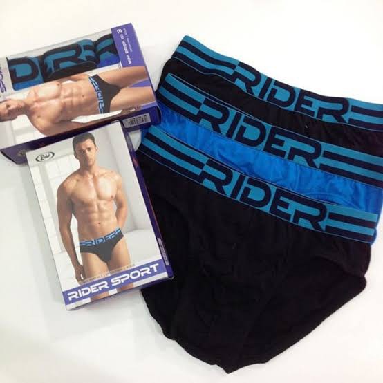 1 Box 3 Pcs Celana Dalam Rider R 762 B - CD Pria Dewasa - Kotak Biru - Karet Pinggang Boxer