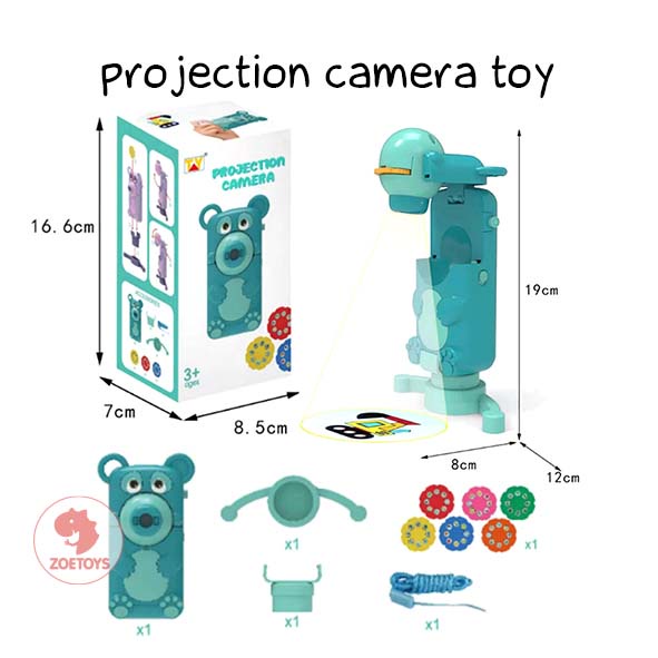 Zoetoys Projection Camera Toy 3in1 | Projektor Kids Drawing Projection Simulation Cartoon Table Lamp Lampu Senter Belajar Menggambar Light Mini Proyeksi | Mainan Edukasi Anak