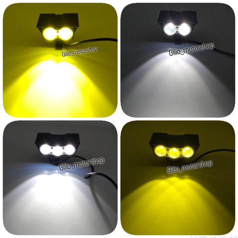 Lampu tembak OWL mata elang 3 mata 30 watt Led White &amp; Yellow Universal Lampu Motor Sorot OWL  Cree 3mata ultrafire