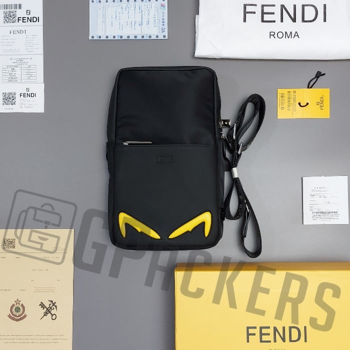 TAS FENDI TAS SELEMPANG PRIA BUG EYES IMPORT MIRROR FULLSET 8718