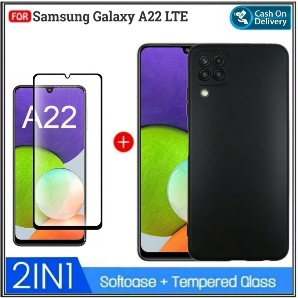 Case Samsung A22 LTE A22 4G LTE A22 5G A22 4G SoftCase Premium Casing Free Tempered Glass
