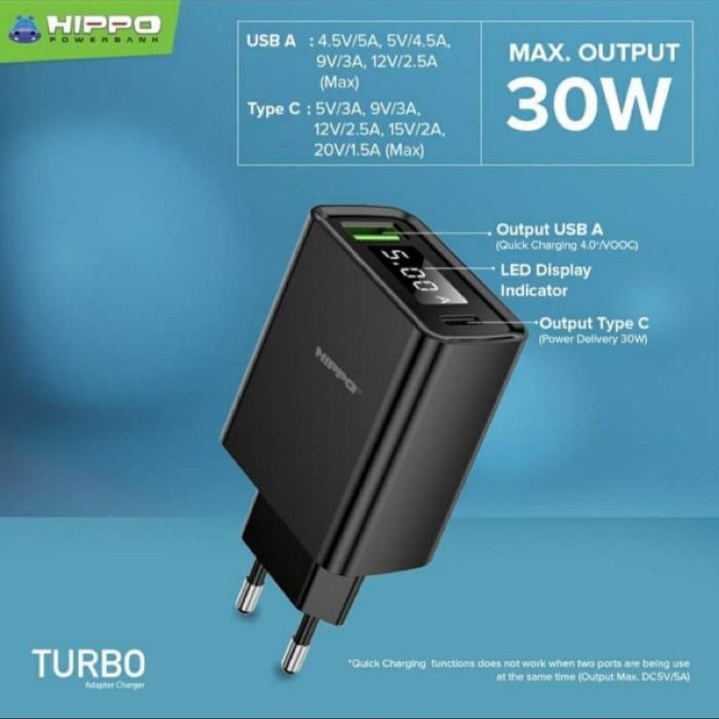 Adaptor Charger Hippo Turbo 30W