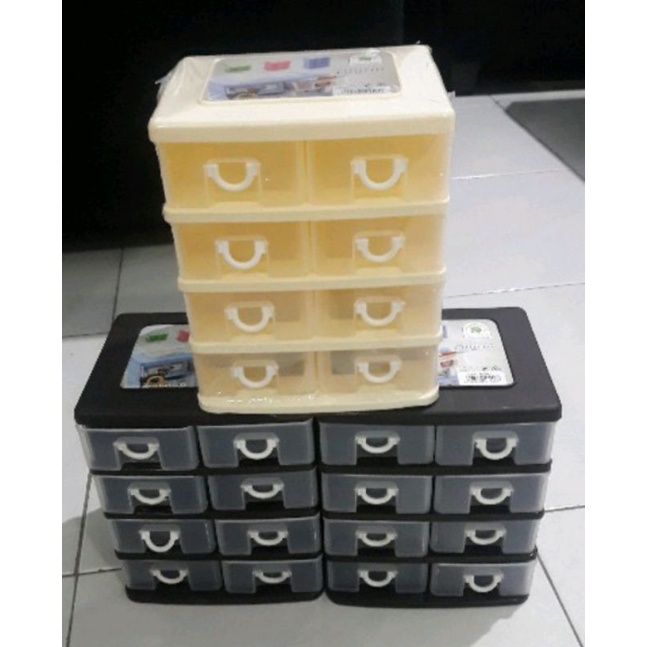 LACI MINI CONTAINER 8 SUSUN GREEN LEAF 7906 / RAK CABINET STORAGE BOX / KOTAK PENYIMPANAN BARANG