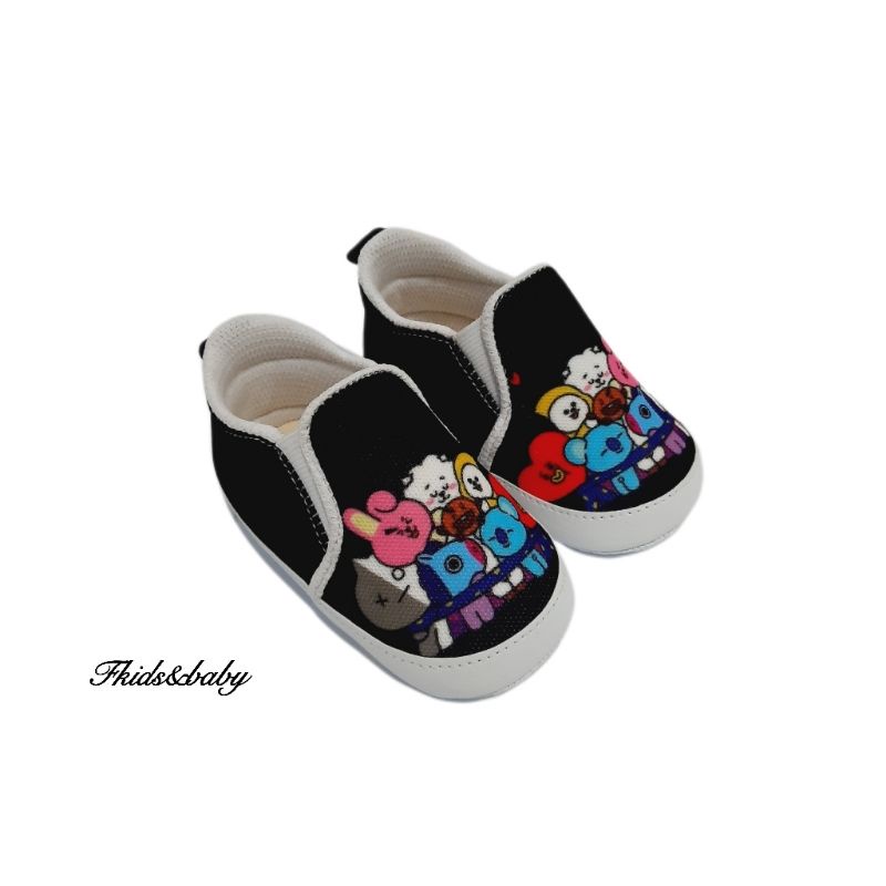 Fkids&amp;baby - sepatu bayi prewalker / baby shoes - Unisex - SLIPON PRINT BTS